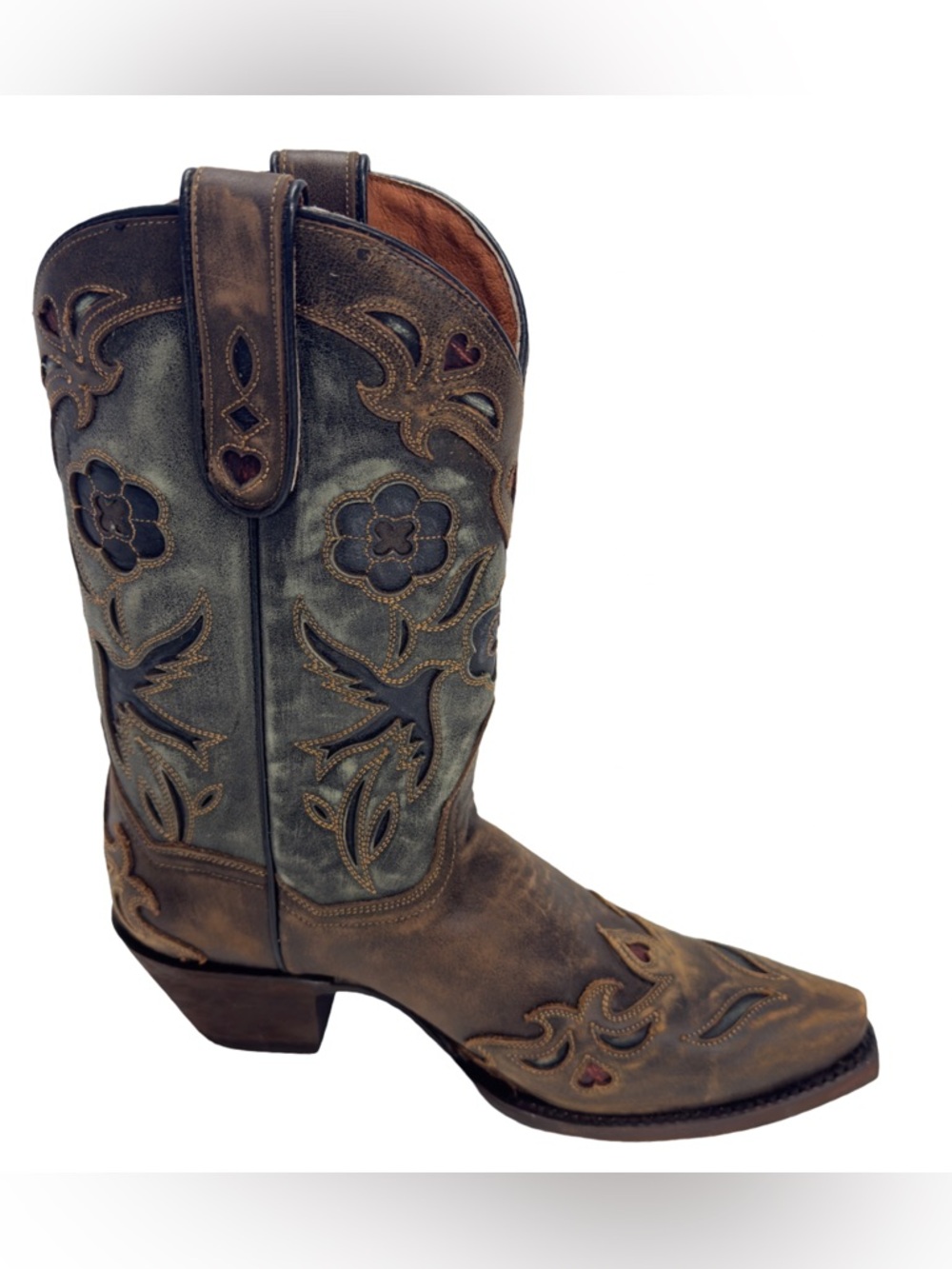 New Dan Post Women's Vintage Bluebird Snip Toe Western Boots Size 8.5